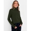 image:imageANRABESS Womens Turtleneck Long Sleeve Sweater Tops Casual Soft Knit Fit Lightweight Basic Pullover 2026 Fall Work OutfitsArmy Green