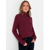 image:imageANRABESS Womens Turtleneck Long Sleeve Sweater Tops Casual Soft Knit Fit Lightweight Basic Pullover 2026 Fall Work OutfitsWine Red