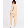 image:imageANRABESS Womens Two Piece Outfits Sweatsuit Lounge Set Long Sleeve Crewneck Sweatshirt Jogger Pants Tracksuit 2026 Fall SetsBeige