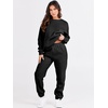image:imageANRABESS Womens Two Piece Outfits Sweatsuit Lounge Set Long Sleeve Crewneck Sweatshirt Jogger Pants Tracksuit 2026 Fall SetsBlack