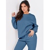 image:imageANRABESS Womens Two Piece Outfits Sweatsuit Lounge Set Long Sleeve Crewneck Sweatshirt Jogger Pants Tracksuit 2026 Fall SetsBlue