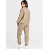 image:imageANRABESS Womens Two Piece Outfits Sweatsuit Lounge Set Long Sleeve Crewneck Sweatshirt Jogger Pants Tracksuit 2026 Fall SetsBrown