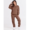 image:imageANRABESS Womens Two Piece Outfits Sweatsuit Lounge Set Long Sleeve Crewneck Sweatshirt Jogger Pants Tracksuit 2026 Fall SetsCoffee