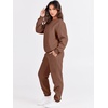 image:imageANRABESS Womens Two Piece Outfits Sweatsuit Lounge Set Long Sleeve Crewneck Sweatshirt Jogger Pants Tracksuit 2026 Fall SetsCoffee