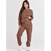 image:imageANRABESS Womens Two Piece Outfits Sweatsuit Lounge Set Long Sleeve Crewneck Sweatshirt Jogger Pants Tracksuit 2026 Fall SetsCoffee