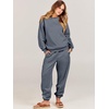 image:imageANRABESS Womens Two Piece Outfits Sweatsuit Lounge Set Long Sleeve Crewneck Sweatshirt Jogger Pants Tracksuit 2026 Fall SetsDark Grey
