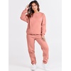 image:imageANRABESS Womens Two Piece Outfits Sweatsuit Lounge Set Long Sleeve Crewneck Sweatshirt Jogger Pants Tracksuit 2026 Fall SetsDark Pink