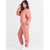 image:imageANRABESS Womens Two Piece Outfits Sweatsuit Lounge Set Long Sleeve Crewneck Sweatshirt Jogger Pants Tracksuit 2026 Fall SetsDark Pink
