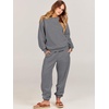 image:imageANRABESS Womens Two Piece Outfits Sweatsuit Lounge Set Long Sleeve Crewneck Sweatshirt Jogger Pants Tracksuit 2026 Fall SetsDeep Grey