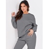 image:imageANRABESS Womens Two Piece Outfits Sweatsuit Lounge Set Long Sleeve Crewneck Sweatshirt Jogger Pants Tracksuit 2026 Fall SetsDeep Grey