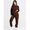image:imageANRABESS Womens Two Piece Outfits Sweatsuit Lounge Set Long Sleeve Crewneck Sweatshirt Jogger Pants Tracksuit 2026 Fall SetsDrek Coffee