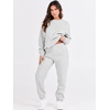 image:imageANRABESS Womens Two Piece Outfits Sweatsuit Lounge Set Long Sleeve Crewneck Sweatshirt Jogger Pants Tracksuit 2026 Fall SetsGrey