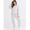 image:imageANRABESS Womens Two Piece Outfits Sweatsuit Lounge Set Long Sleeve Crewneck Sweatshirt Jogger Pants Tracksuit 2026 Fall SetsGrey