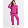 image:imageANRABESS Womens Two Piece Outfits Sweatsuit Lounge Set Long Sleeve Crewneck Sweatshirt Jogger Pants Tracksuit 2026 Fall SetsHot Pink