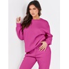 image:imageANRABESS Womens Two Piece Outfits Sweatsuit Lounge Set Long Sleeve Crewneck Sweatshirt Jogger Pants Tracksuit 2026 Fall SetsHot Pink