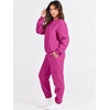 image:imageANRABESS Womens Two Piece Outfits Sweatsuit Lounge Set Long Sleeve Crewneck Sweatshirt Jogger Pants Tracksuit 2026 Fall SetsHot Pink