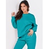 image:imageANRABESS Womens Two Piece Outfits Sweatsuit Lounge Set Long Sleeve Crewneck Sweatshirt Jogger Pants Tracksuit 2026 Fall SetsLake