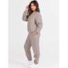 image:imageANRABESS Womens Two Piece Outfits Sweatsuit Lounge Set Long Sleeve Crewneck Sweatshirt Jogger Pants Tracksuit 2026 Fall SetsLight Khaki