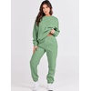 image:imageANRABESS Womens Two Piece Outfits Sweatsuit Lounge Set Long Sleeve Crewneck Sweatshirt Jogger Pants Tracksuit 2026 Fall SetsMint Green