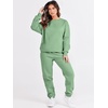 image:imageANRABESS Womens Two Piece Outfits Sweatsuit Lounge Set Long Sleeve Crewneck Sweatshirt Jogger Pants Tracksuit 2026 Fall SetsMint Green