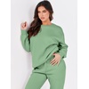 image:imageANRABESS Womens Two Piece Outfits Sweatsuit Lounge Set Long Sleeve Crewneck Sweatshirt Jogger Pants Tracksuit 2026 Fall SetsMint Green
