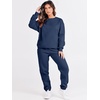 image:imageANRABESS Womens Two Piece Outfits Sweatsuit Lounge Set Long Sleeve Crewneck Sweatshirt Jogger Pants Tracksuit 2026 Fall SetsNavy Blue