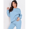 image:imageANRABESS Womens Two Piece Outfits Sweatsuit Lounge Set Long Sleeve Crewneck Sweatshirt Jogger Pants Tracksuit 2026 Fall SetsSky