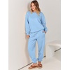 image:imageANRABESS Womens Two Piece Outfits Sweatsuit Lounge Set Long Sleeve Crewneck Sweatshirt Jogger Pants Tracksuit 2026 Fall SetsSky