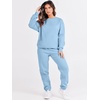 image:imageANRABESS Womens Two Piece Outfits Sweatsuit Lounge Set Long Sleeve Crewneck Sweatshirt Jogger Pants Tracksuit 2026 Fall SetsSky