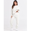 image:imageANRABESS Womens Two Piece Outfits Sweatsuit Lounge Set Long Sleeve Crewneck Sweatshirt Jogger Pants Tracksuit 2026 Fall SetsWhite