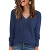 image:imageANRABESS Long Sleeve Shirts for Women V Neck Casual Fall Tops Loose Fit Lightweight Sweaters Tunic Fashion 2026 ClothesDeep Blue