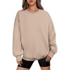 image:imageANRABESS Oversized Sweatshirt for Women Crewneck Y2K Hoodies Fleece Casual Comfy Pullover Top Fall Outfits Clothes 2026Apricot