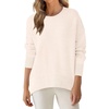 image:imageANRABESS Sweaters for Women 2026 Fall Long Sleeve Casual Loose Fit Knitted High Low Hem Basic Pullover Sweater TopsLight Apricot