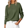 image:imageANRABESS Sweaters for Women 2026 Long Sleeve Crewneck Loose Fit Lightweight Knit Basic Fall Sweater OutfitsArmy Green