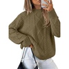 image:imageANRABESS Sweaters for Women Oversized Cable Knit Fall Long Sleeve Crewneck Casual Pullover Sweater Tops 2026 Winter OutfitsBrown Yellow