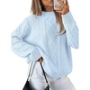 image:imageANRABESS Sweaters for Women Oversized Cable Knit Fall Long Sleeve Crewneck Casual Pullover Sweater Tops 2026 Winter OutfitsSky