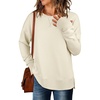 image:imageANRABESS Sweatshirts for Women 2026 Fall Long Sleeve Shirts Oversized Crewneck Lightweight Side Split Casual Pullover TopsAlmond