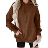 image:imageANRABESS Women Hoodies Long Sleeve Loose Fit Fleece Hooded Sweatshirts Drawstring Pullover Top With Pockets 2026 Fall OutfitsCaramel