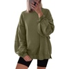 image:imageANRABESS Women Oversized Long Sleeve Sweatshirts Crewneck Side Slit Loose Teen Girl Pullover Top 2026 Fall Y2K Trendy OutfitsArmy Green