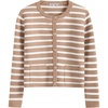 image:imageANRABESS Women Striped Cardigan Sweaters Button Down Cropped Knit Lady Jackets Coat 2026 Fall Outfits Trendy ClothesApricot White Stripe