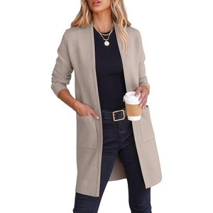 image:imageANRABESS Cardigan Sweater for Women Casual 2026 Fall Fashion Coat Long Sleeve Open Front Knit Coatigan OutwearLight Khaki