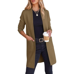 image:imageANRABESS Cardigan Sweater for Women Casual 2026 Fall Fashion Coat Long Sleeve Open Front Knit Coatigan OutwearOlive