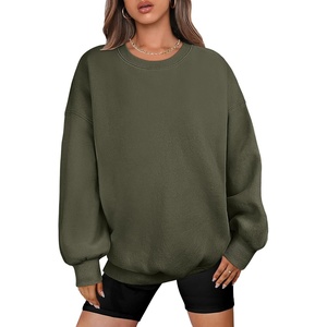 image:imageANRABESS Oversized Sweatshirt for Women Crewneck Y2K Hoodies Fleece Casual Comfy Pullover Top Fall Outfits Clothes 2026Army Green