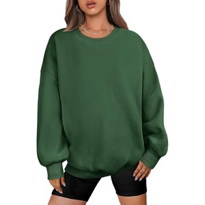 image:imageANRABESS Oversized Sweatshirt for Women Crewneck Y2K Hoodies Fleece Casual Comfy Pullover Top Fall Outfits Clothes 2026Deep Green