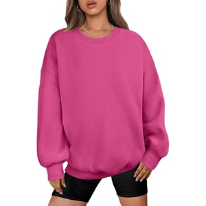 image:imageANRABESS Oversized Sweatshirt for Women Crewneck Y2K Hoodies Fleece Casual Comfy Pullover Top Fall Outfits Clothes 2026Hot Pink