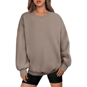 image:imageANRABESS Oversized Sweatshirt for Women Crewneck Y2K Hoodies Fleece Casual Comfy Pullover Top Fall Outfits Clothes 2026Light Khaki