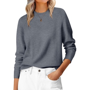 image:imageANRABESS Sweaters for Women 2026 Long Sleeve Crewneck Loose Fit Lightweight Knit Basic Fall Sweater OutfitsDark Grey