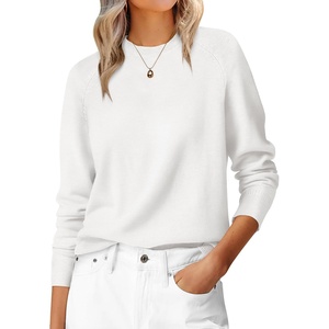 image:imageANRABESS Sweaters for Women 2026 Long Sleeve Crewneck Loose Fit Lightweight Knit Basic Fall Sweater OutfitsWhite