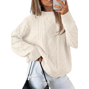 image:imageANRABESS Sweaters for Women Oversized Cable Knit Fall Long Sleeve Crewneck Casual Pullover Sweater Tops 2026 Winter OutfitsApricot