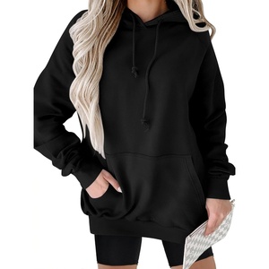 image:imageANRABESS Women Hoodies Long Sleeve Loose Fit Fleece Hooded Sweatshirts Drawstring Pullover Top With Pockets 2026 Fall OutfitsBlack